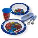 then thenoo Spiderman dishes with cutlery - dishes set for children from plates bowls cups and children's cutlery - children's dishes as a breakfast set - Reusable plastic dishes BPA free