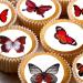 24 edible PRE CUT red butterflies butterfly style kids childrens party decorations Wafer Paper Cupcake Fairy Cake Toppers - Buy Online on GoSupps.com