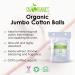 Sky Organics Organic Jumbo Cotton Balls - 60 Count | Eco-Friendly, Soft & Durable - Buy Online on GoSupps.com