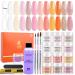 Lavender Violets 12 Colours Acrylic Powder Nail Kit White Pink French Acrylic Powder and Liquid Set with DIY Nail Art Tools for Nail Extension Decoration N963A Sunset Rose Gold