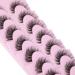 JIMIRE 3D Fluffy False Eyelashes 7 Pairs - Demi-wispies Natural Look Cat Eye Faux Mink Lashes 15MM D Curl Wispy Fluttery Eyelashes with Clear Band - Buy Online on GoSupps.com