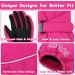 Olreco Kids Snow Gloves - Waterproof Winter Ski Gloves for Boys & Girls (7-10 Years) - Rose - Buy Online on GoSupps.com
