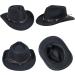 Classic Roll Up Fedora Cowboy Hat with Buckle Belt - Black Medium (22.4-22.8 inches) - Buy Online on GoSupps.com