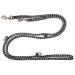 Dogeline Double leash Practice line for medium dogs up to 45 kg over 39 colors very stable (2.40 m Dallas) 2.40 m black and gray