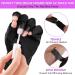 SINOKAME UV Gloves for Gel Nail Lamp | Full Coverage Finger UPF 50+ Protection | Cooling Tech Fabric with Silicone Print | Fingerless Sun UV Gloves for Women (Black) - Buy Online on GoSupps.com