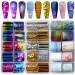 LoveOurHome 30 Sheet Holographic Nail Transfer Foils Marble Starry Sky Gold Silver Nails Art Foil Stickers Decals Manicure Fingernail Tattoo Decorations Accessories for Acrylic Tips Crafts Marble & Starry