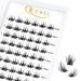 Eyelash single quewel individual eyelashes lashes curl 10mm eyelash segments wide foundation individual eyelashes for eyes make-up diy eyelash extensions (fluffy 02-c-10mm) 1 piece (1 Pack) Fluffy 02-c-10mm