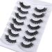 Shop 8D Fluffy Cat Eye Fake Lashes - Natural Look Faux Mink Eyelashes | 7 Pairs D Curl Wispy Lashes for Stunning Extensions - Buy Online on GoSupps.com
