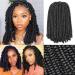 Xtrend 12 Inch 2 Packs Spring Twist Hair For Butterfly Faux Locks And Invisible Locs Short Crochet Braids Hair Synthetic Spring Curl Hair Extension For Women (1B) 12 Inch (Pack of 2) 1B