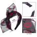 PAGOW 2pcs Lip Bow Knotted Headband Set - Solid Colors Gauze Rabbit Ears Hairband for Girls & Women (Black, Red Lips) - Buy Online on GoSupps.com