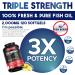 Triple Strength rTG Omega-3 Fish Oil 2000 mg w/EPA & DHA Fatty Acids 120 Softgels Helps Brain & Heart Health Immune Supports for Men & Women Burpless Fish Oil Non-GMO Made In Canada - Buy Online on GoSupps.com