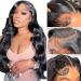 13x6 HD Body Wave Lace Front Wigs Human Hair for Women Transparent Frontal 150% Density Brazilian Virgin Glueless Pre Plucked with Baby Natural Color (20 Inch)