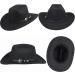 Western Felt Cowboy Hat for Women Men | Wide Brim Belt Buckle Fedora (Size 7 1/8) - Black - Buy Online on GoSupps.com