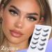 Natural Self Adhesive Lashes Cat Eye Lashes Wispy Self Adhesive Eyelashes No Glue Needed D Curl Reusable Fluffy Strip Lashes without Eyeliner Cat Eye False Eyelashes Natural Look 5 Pairs by Zegaine C- Natural - Buy Online on GoSupps.com