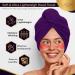 Buy LUXTOGO 100% Cotton Fast Dry Hair Towel - Super Absorbent Hair Turban with Button & Elastic - Purple Checkered 2 Pcs | International Shipping Available - Buy Online on GoSupps.com