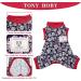 TONY HOBY Black Flower Dog Pajamas | 4-Legged Jumpsuit Onesies for Small Medium Dogs | All Seasons Wear | Size Medium - Buy Online on GoSupps.com