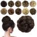 Sofeiyan hair part hair tie updos Unordered ponytail chignon wavy messy chignon hairstyles hair extensions for women medium chestnut brown 40g medium chestnut brown
