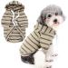 Zweitea dogs hoodie shirts for small medium-sized dogs striped hooded jacket puppy clothes sweater sweatshirt soft short sleeve basic t-shirt pet girl young hooded khaki s s khaki