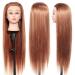 Frising head exercise head training heads of professional make-up head Power head Puppet head Power room with synthetic hair 66 cm for hairdresser cosmetology model brown