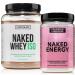 NAKED Chocolate Whey Isolate Protein Powder (24 Servings) Strawberry Lemonade Energy Pre Workout (30 Servings) Grass-Fed Non-GMO Gluten Free Soy Free Vegan Friendly