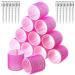 Gneufvie Locken wrap Set 24 pieces large curls curlers without heat self -adhering adhesive winders large hair winder hair rollers with 12 pieces ducking beak clips for long and short hair hair stainless steel 24 pieces (1 Pack)