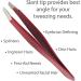 Tweezers Surgical Grade Stainless Steel - Slant Tip for Expert Eyebrow Shaping and Facial Hair Removal with Protective Pouch - Tool for Men and Women (Ruby Red) - Buy Online on GoSupps.com
