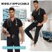 VIAOLI Men's Scrubs Set - V-Neck Top & Jogger Pant - 8 Pocket Cargo - Black L - Buy Online on GoSupps.com