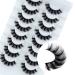 Leipple False Eyelashes 8 Pairs - Professional Reusable 8D Mink Lashes - Natural Waterproof Thick Fluffy Fake Eyelashes Faux Mink Eyelashes (QZ-05)