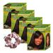 Olive Miracle Touch-Up Kit No Lye Relaxer for Black Hair Enriched with Shea Butter Olive Oil Easy Application Covers Gray Lasting Color Moofin Hair Tie Included Pack of 4