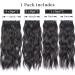 4PCS 20 inch Curly Clip in Hair Extensions - Synthetic Soft Wavy Brown (Natural Black) - Buy Online on GoSupps.com
