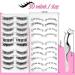 20 Pairs Wispy Mink Top & Bottom False Eyelashes Set with Applicator - Reusable Faux Mink Anime Lashes for Cosplay - Buy Online on GoSupps.com