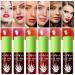 Lip Stain Lip Tint 6 Colors Lip Gloss Set Lip Stain Long Lasting Waterproof Mini Liquid Lip Oil Tinted Red Non-Stick Cup Hydrating Lip Tint for Cheek Women Vivid Color SET A
