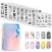 KADS 11-piece nail stamp set 10 plates with Christmas snowflakes cute animals + 1 laser symphony-storey bag