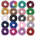 20Pieces Glitter Sparkly Metallic Scrunchies Elastic Hair Bands Shiny Scrunchies Hair Ties For Girls Scruchies Hair Bands For Women(Multicolor)
