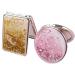 Mlysnd pocket mirror 2 pieces pocket mirror foldable mini make -up mirror portable pocket mirror small double -sided round square (pink gold)