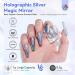 Saviland Trendy Chrome Nail Powder 1g - Holographic Silver Magic Mirror Pigment for DIY Nail Art Salon - Includes Sponge for Easy Application - Buy Online on GoSupps.com