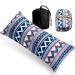 Memory Foam Travel Pillow, Portable Contour Pillow for Lumbar Support, Compact Camping Pillow for Backpacking, Hiking, Airplanes, Car Rides, Trips and Travelling (Ethnic Style)