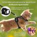 Supet Cat Dishes & Harness Set for Kittens - Reflex Stripes Adjustable Leash & Universal Fit - Black (Breast Circumference: 34.8-39.9 cm) | International Shipping - Buy Online on GoSupps.com
