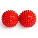 2x DBT skills hedgehog ball |Magnetic high stress acupressure ball |For stress relief or massage |against tension and for more mobility and concentration (red matt) red matt 32 mm