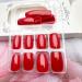 Red Press on Nails - Short Square Glossy Gel Fake Nails | Reusable Acrylic Manicure | 24 Pcs Classic Stylish Nail Art - Buy Online on GoSupps.com