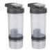 Amazon Basics Shaker Bottle with Mixer Ball 20 Ounce 2 Pack Grey Gray