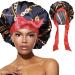 DONNA Large  Extra Large Adjustable Tie Satin Bonnet Sleep Cap 1pc Satin Headband Around Hairline & Nape Area Hair Accessories Night Cap Shower Caps Chain Pattern Multicolor