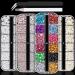 4 Boxes of Flat Back Nail Art Crystal Rhinestones+Pearl Set 1 Colorful+AB+Transparent White Rhinestone+Half Round White+Beige Pearl with Picker Pencil and Tweezer For Home DIY And Professional Use 01-4 boxes set 1
