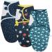 Vicloon Baby Swaddle Wraps 3 pcs Baby Swaddle Blanket 0-3 Months 100% Breathable Organic Cotton Fabric New Born Swaddle Wrap For Boy and Girl (Blue) Dark Blue