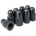 Valve caps made of hard plastic 8 pieces in black for bicycle tires with Dunlop or Presta valve tire valve cover bicycle hose air valve cap bike tire cap 2 A - black made of plastic 8 x