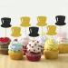 MonMon & Craft Top Hats Cupcake Toppers - Funny Birthday Cupcake Toppers - Magic Theme Baby Shower Wedding Party Cupcake Decorations - Boys Men Birthday Cupcake Toppers Black Gold Glitter 24 Pcs - Buy Online on GoSupps.com