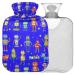 NAANLE CARTOON ROBOTE HATING BACK MITED Transparent hot water bottle 1L heat bottle for bed handfoot heat pain relief warmth and cold therapy