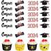 Chinco 100 Pack 2024 Graduation Cupcake Toppers Grad Cap Food Appetizer Picks Cake Graduation Party Decorations Diploma Cupcake Picks for Cake Class of 2024 Graduation Party (Pink)