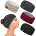Winter Cable Knit Headbands Women 4 Pcs Ear Warmer Knitted Thermal Twist Headbands for Girls Women Head Wrap Winter Outdoor Sports Skiing Running Party Good Gift Black Deep Grey Beige Wine red