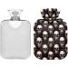 Skull Black Hot Water Bottle 1L | Pain Relief & Hand Warming | Soft Cover Heating Bag - Buy Online on GoSupps.com
